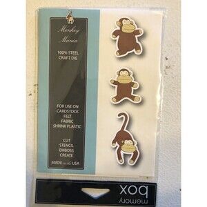 Memory Box - Monkey Mania - Steel Craft Die 98112 Emboss Cut Stencil New